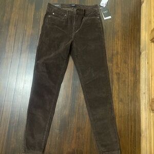 OAT NEW YORK NWT HIGH RISE SKINNY CORDUROY DARK BROWN PANT SZ 27